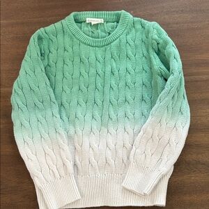 Jcrew Mint Green and Cream Cable Knit Sweater 4/5T